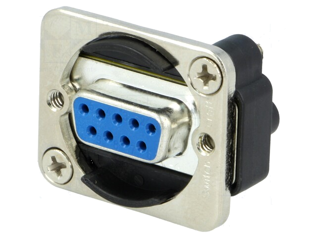 Verloopstuk: D-SUB-connector; zilver; EH; standaard XLR; 19x24mm Verloopstuk: D-SUB-connector; zilver; EH; standaard XLR; 19x24mm